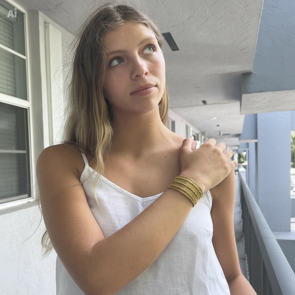 Trama Dourada Cuff