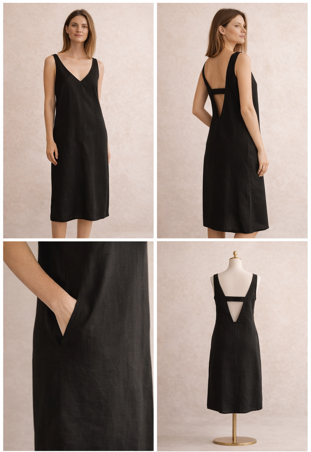 Naples Backless Linen Dress (Cut-Out)