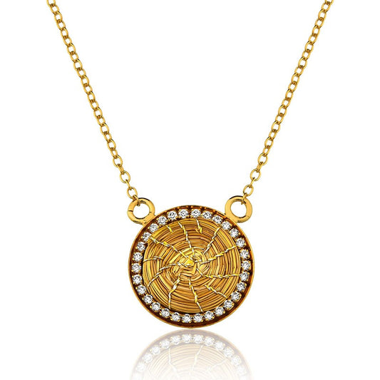 Golden Aura Radiance Pendant Necklace