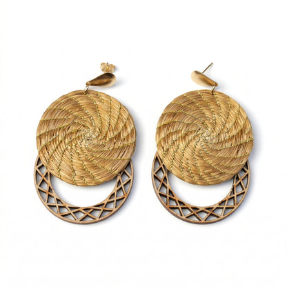 Golden Aura Eclipse Statement Earrings
