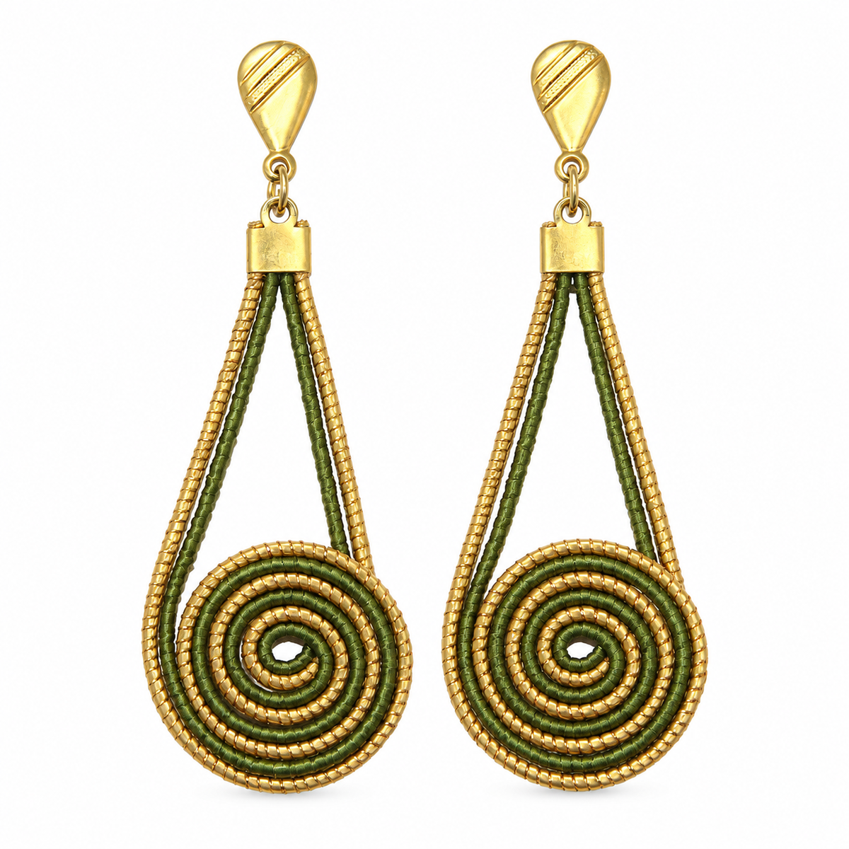 Espiral do Cerrado Golden Natural Fiber Earrings