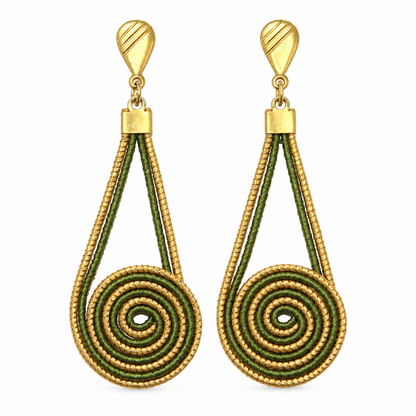 Espiral do Cerrado Golden Natural Fiber Earrings