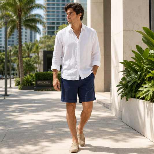 Key Biscayne Linen Shorts