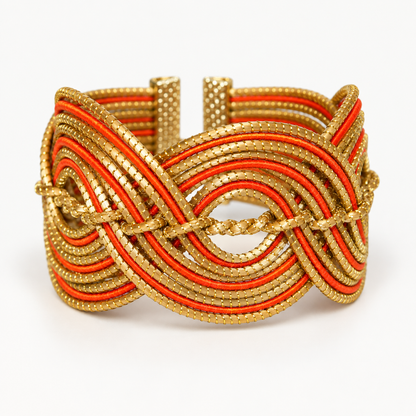 Ondas Douradas Golden Cuff Bracelet in Orange