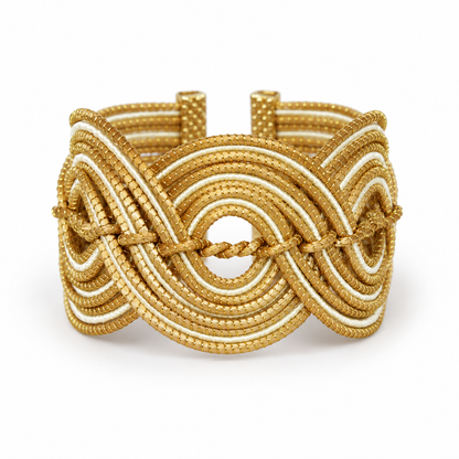 Ondas Douradas Golden Cuff Bracelet in White