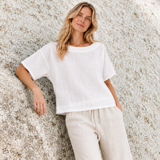 Palm Coast Linen Top
