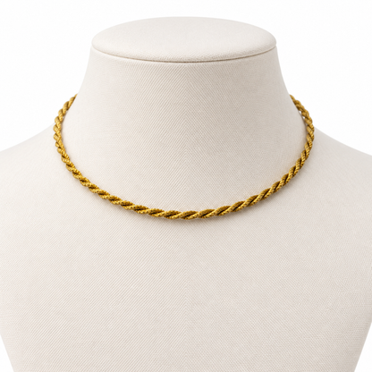 Vida Golden Rope Choker Necklace - HELINN