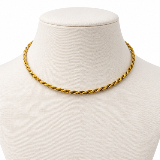 Vida Golden Rope Choker Necklace - HELINN