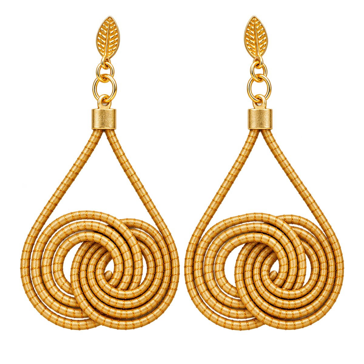 Vida Ondas Naturais earrings in golden natural fiber