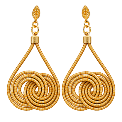 Vida Ondas Naturais earrings in golden natural fiber