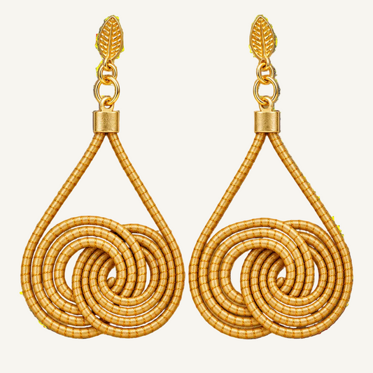 Vida Ondas Naturais earrings in golden natural fiber