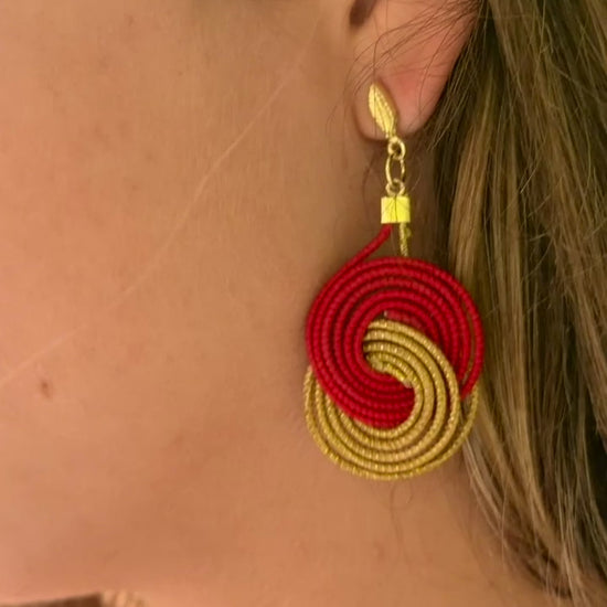 Real person showing earrings