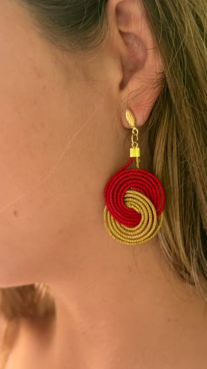 Real person showing earrings