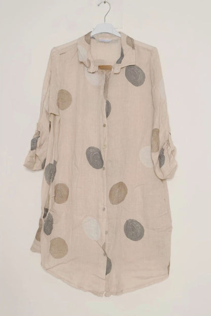 Mother’s Day Set – Linen Dress + Golden Grass Earrings